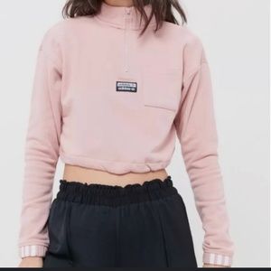 Pink adidas cropped sweatshirt sz small